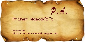 Priher Adeodát névjegykártya